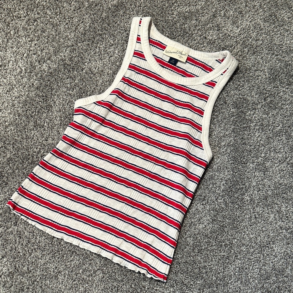 Universal Thread Red and White Striped Tank Top